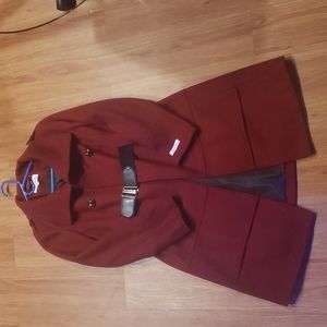 Calvin Klein Red Pea Coat